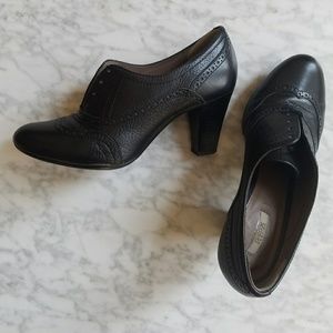 Geox Black platform oxfords